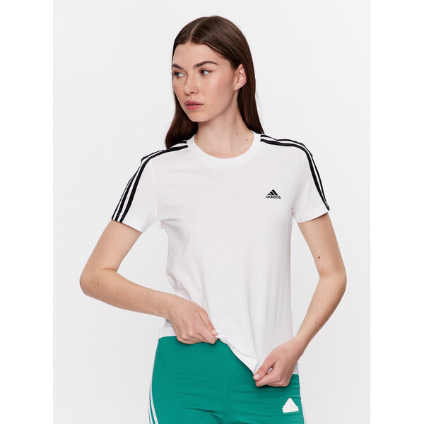adidas T-Shirt Essentials Slim 3-Stripes T-Shirt GL0783 Biały Slim Fit