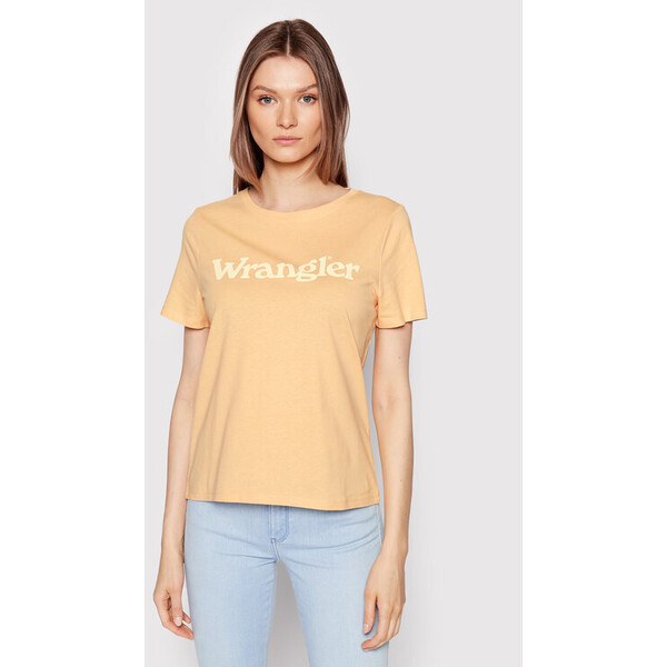Wrangler T-Shirt W7N4GHA22 Pomarańczowy Regular Fit
