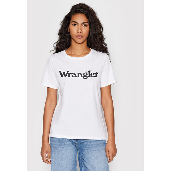 Wrangler T-Shirt W7N4GH989 Biały Regular Fit