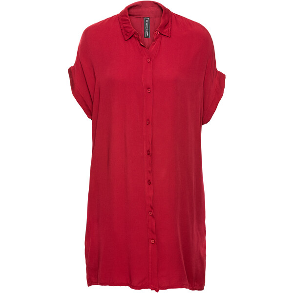 Bonprix Sukienka koszulowa ze zrównoważonej wiskozy czerwony