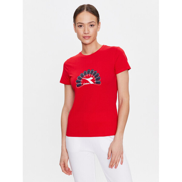 Diadora T-Shirt 102.179332 Czerwony Regular Fit