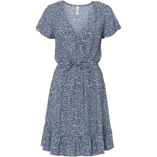 Bonprix Sukienka LENZING™ ECOVERO™ niebieski indygo w kwiaty