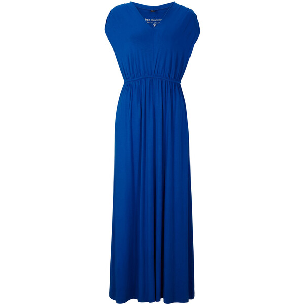 Bonprix Długa sukienka z dżerseju, ze zrównoważonej wiskozy lazurowy niebieski