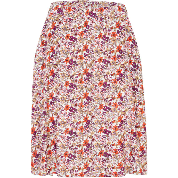 Bonprix Krótka spódnica z kieszeniami, ze zrównoważonej wiskozy biel wełny - róża herbaciana w kwiaty