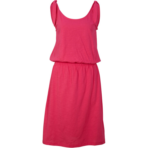 Bonprix Sukienka z dżerseju z ozdobnymi wiązaniami różowy "pinklady"