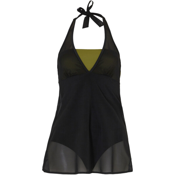 Bonprix Sukienka kąpielowa shape z poliamidu z recyklingu, silny stopień modelowania sylwetki oliwkowo-czarny