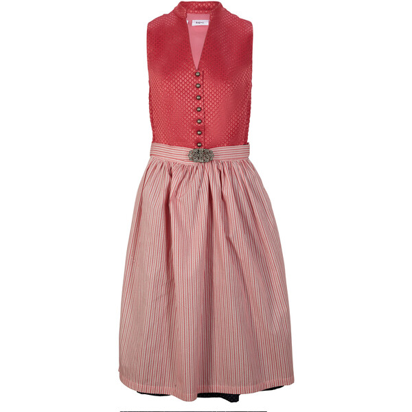 Bonprix Wygodna sukienka w ludowym stylu, długość do kolan (2 części) czerwono-ciemnoniebieski