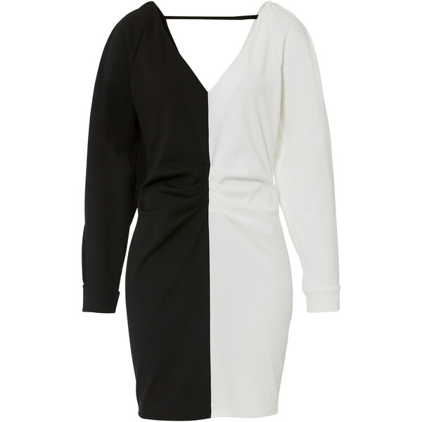 Bonprix Sukienka dwukolorowa czarno-biały
