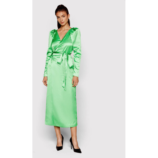 ROTATE Sukienka koktajlowa Bridget Long Dress RT1653 Zielony Regular Fit