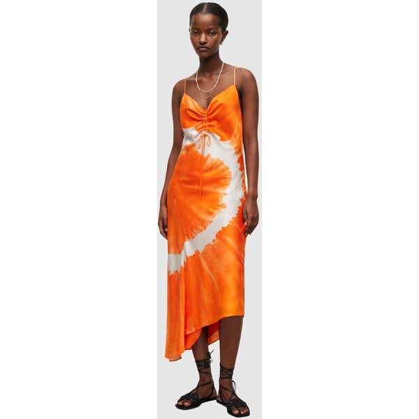 AllSaints sukienka z domieszką jedwabiu WD359Y