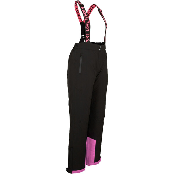 Bonprix Spodnie ocieplane funkcyjne, długie czarno-różowy neonowy