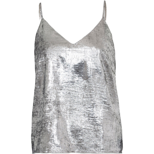 Bonprix Top z połyskiem srebrny metaliczny