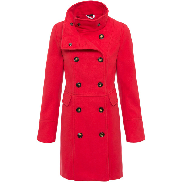 Bonprix Krótki płaszcz czerwony