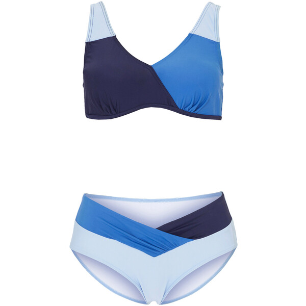 Bonprix Bikini na fiszbinach (2 części) granatowo-niebieski denim - jasnoniebieski