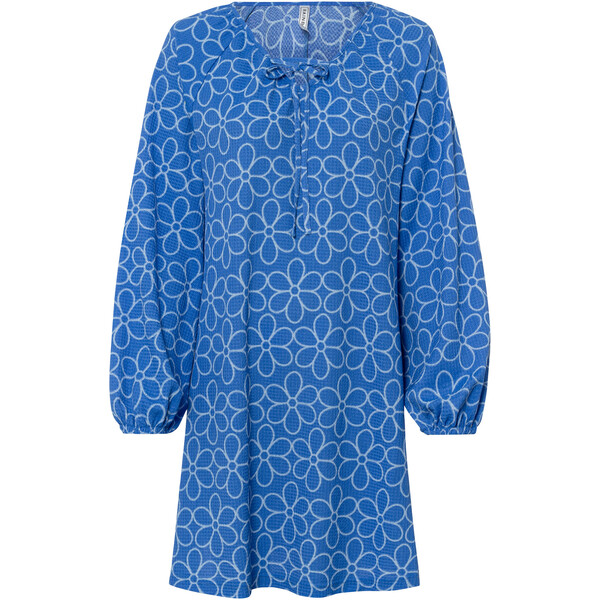 Bonprix Sukienka shirtowa lodowy niebieski - jasnoniebieski w kwiaty