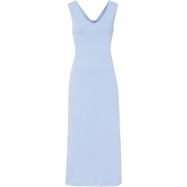 Bonprix Sukienka shirtowa z ozdobnym krojem pleców perłowy niebieski