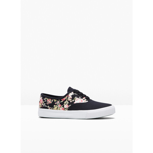 Bonprix Sneakersy czarny w kwiaty