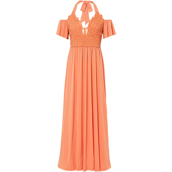 Bonprix Sukienka z dżerseju pomarańczowy kremowy