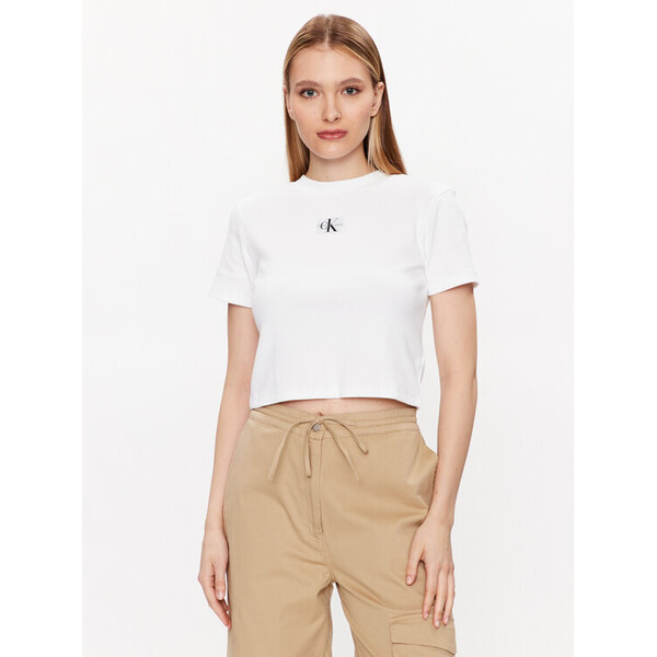 Calvin Klein Jeans T-Shirt J20J221595 Biały Regular Fit