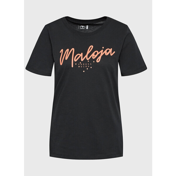 Maloja T-Shirt Vogelbeerem 34403-1-0817 Czarny Regular Fit