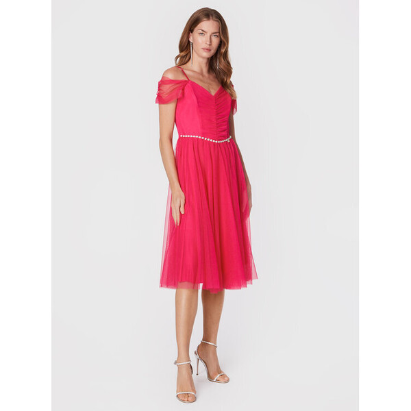 Rinascimento Sukienka koktajlowa CFC0110393003 Różowy Regular Fit