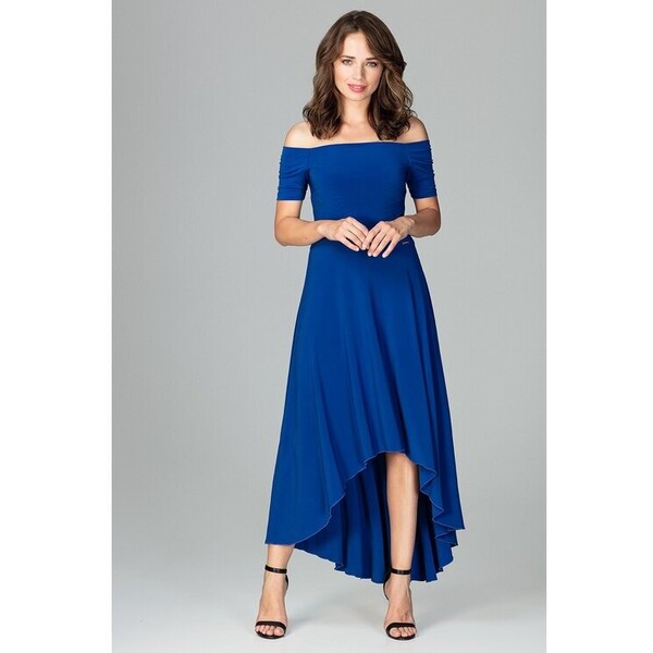 Lenitif Sukienka K485 Niebieski Regular Fit
