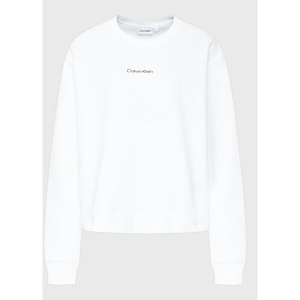 Calvin Klein Curve Bluza Inclu Micro Logo K20K205472 Biały Regular Fit