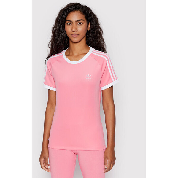 adidas T-Shirt adicolor Classics 3-Stripes HM6414 Różowy Slim Fit