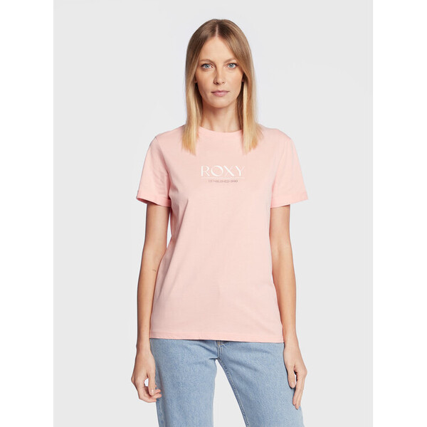 Roxy T-Shirt Noon Ocean ERJZT05424 Różowy Regular Fit