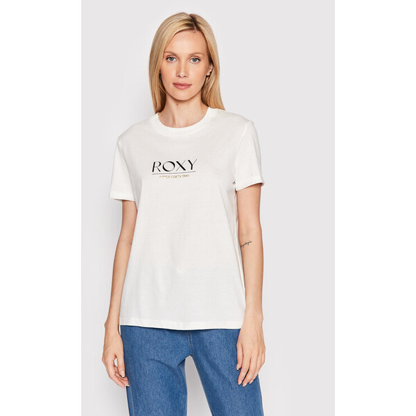 Roxy T-Shirt Noon Ocean ERJZT05424 Biały Regular Fit