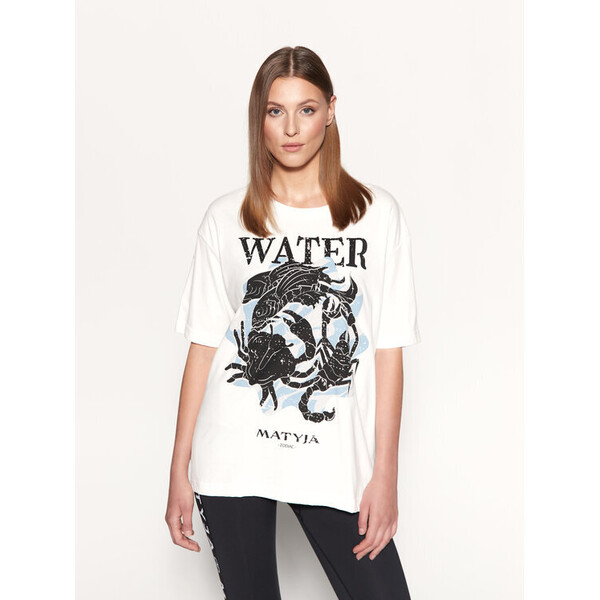 Magda Matyja T-Shirt MATYJA WATER Biały Oversize