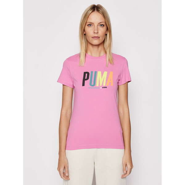 Puma T-Shirt SMILEY WORLD Graphic 533559 Różowy Regular Fit