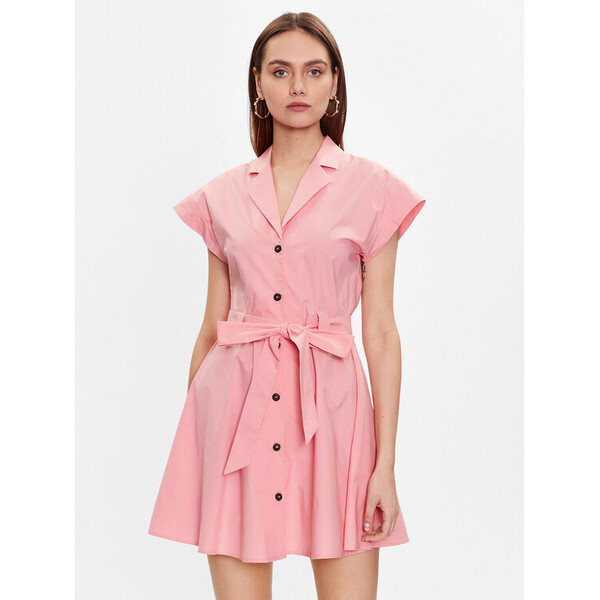 Trussardi Sukienka koszulowa 56D00719 Różowy Regular Fit
