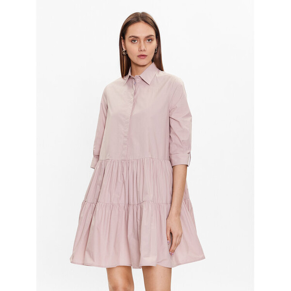 Fabiana Filippi Sukienka koszulowa ABD273W188 Różowy Regular Fit