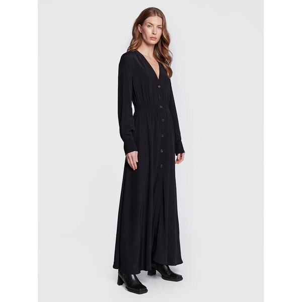 Sisley Sukienka koszulowa 4B5FLV01P Czarny Regular Fit