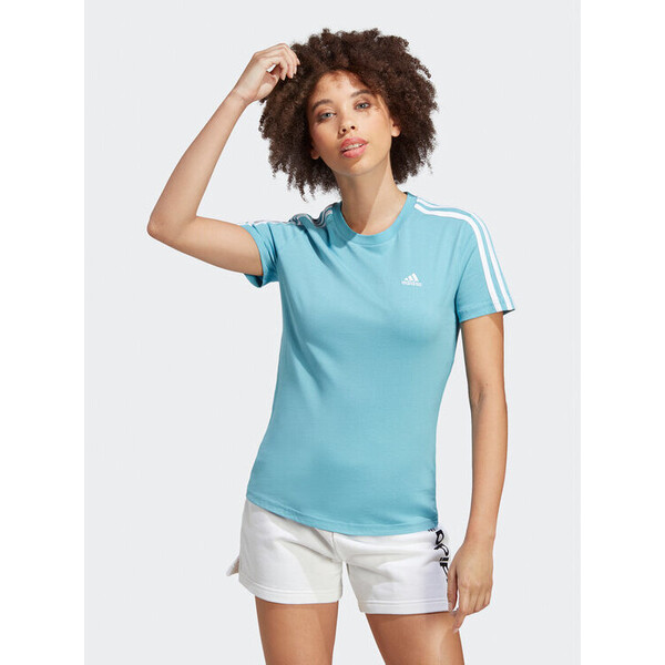 adidas T-Shirt Essentials Slim 3-Stripes T-Shirt IC0631 Niebieski Slim Fit