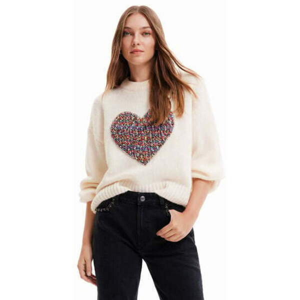 Desigual Oversize‘owy sweter serce 23SWJFX01000