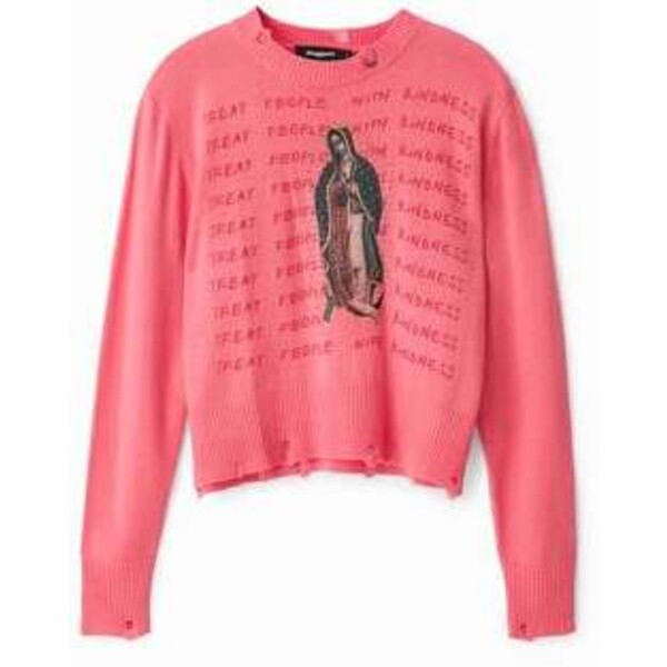 Desigual Sweter z motywem Matki Bożej z Guadalupe 22SWJF183098