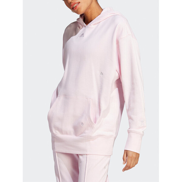adidas Bluza Relaxed Hoodie with Healing Crystals-Inspired Graphics IC0804 Różowy Loose Fit
