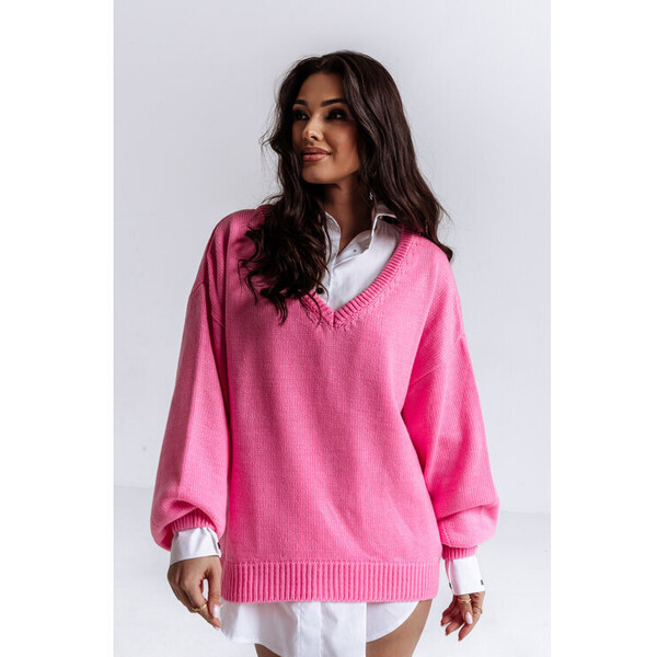 Ooh la la Sweter BRILLIANT Różowy Oversize