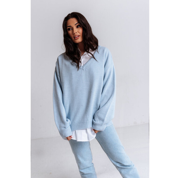 Ooh la la Sweter BRILLIANT Niebieski Oversize