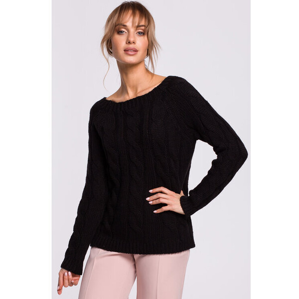 Made of Emotion Sweter M511 Czarny Basic Fit