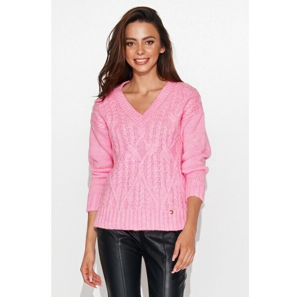 Numinou Sweter NU_S88 baby pink Różowy Classic Fit