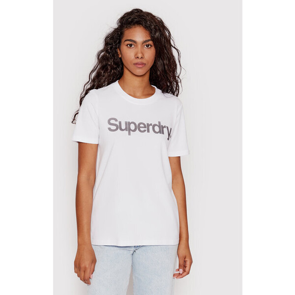 Superdry T-Shirt Cl W1010710A Biały Regular Fit