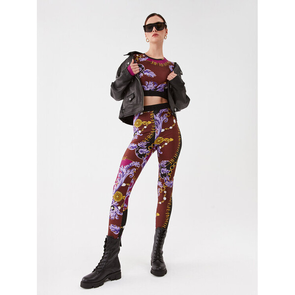 Versace Jeans Couture Legginsy 75HAC101 Fioletowy Slim Fit