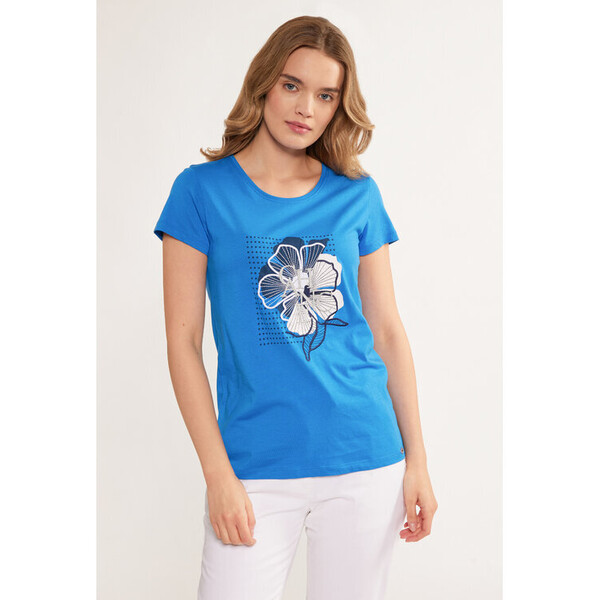 Monnari T-Shirt TSH0134-K012 Niebieski Regular Fit