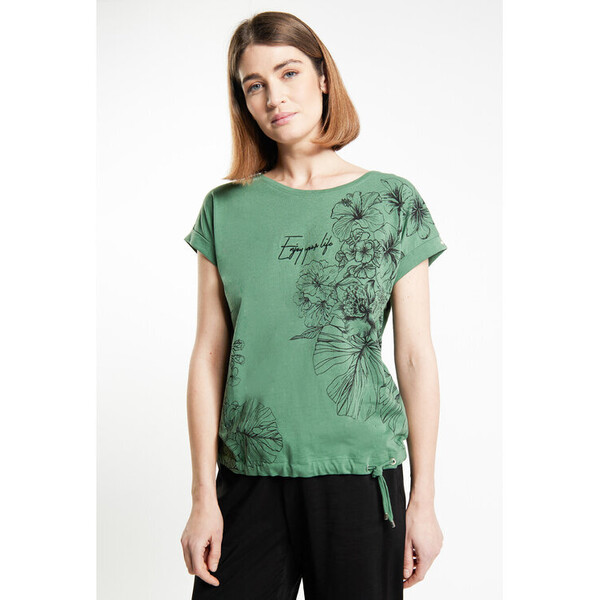 Monnari T-Shirt TSH0324-K009 Zielony Regular Fit