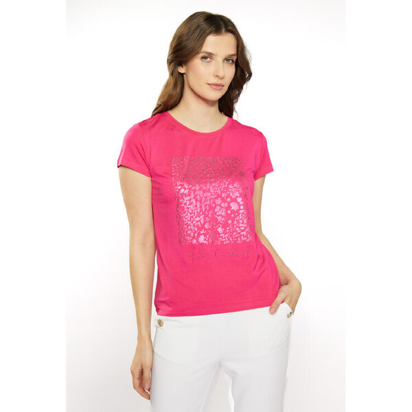 Monnari T-Shirt TSH0110-K004 Różowy Regular Fit