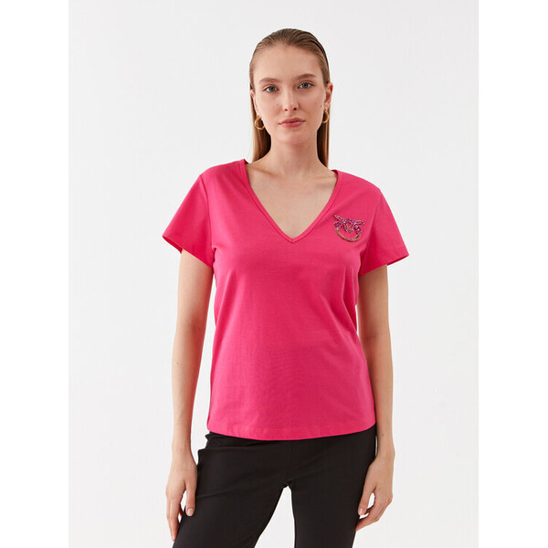 Pinko T-Shirt 100372 A0MA Różowy Regular Fit