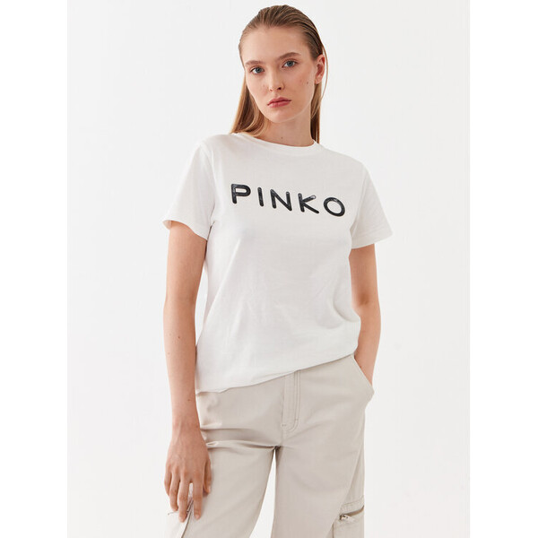 Pinko T-Shirt 101752 A150 Biały Regular Fit